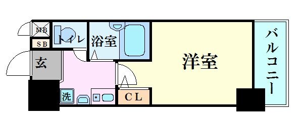 エスリード南森町駅前の物件間取画像