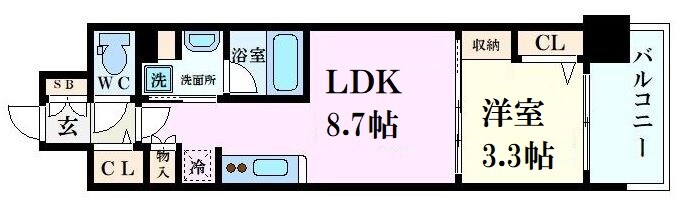 アーバネックス心斎橋EASTの物件間取画像