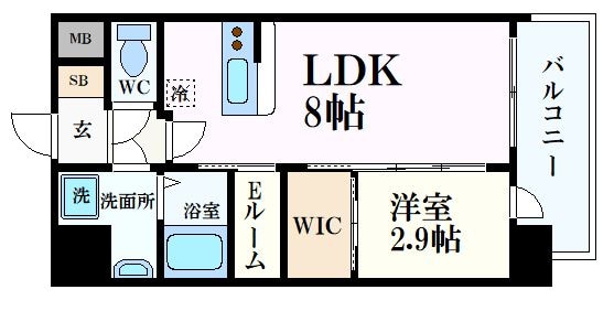 セレニテ天六ミラクの物件間取画像