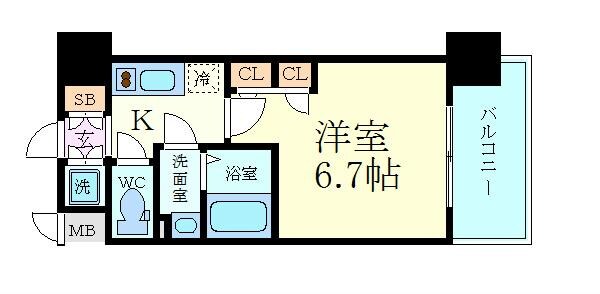 エスリード心斎橋EASTの物件間取画像