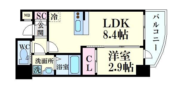 セレニテ天満橋アリアの物件間取画像