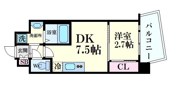 プレサンス江坂ベルフィーヌの物件間取画像