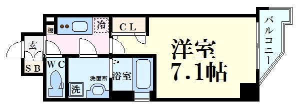 ララプレイス大阪福島ミラの物件間取画像