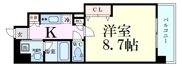 江坂駅 徒歩4分 9階の物件間取画像