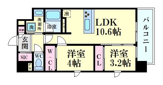 シーズンフラッツ新大阪の物件間取画像