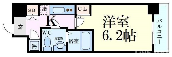 アドバンス西梅田ラシュレの物件間取画像
