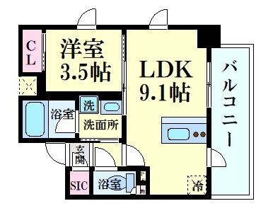 シーズンフラッツ新大阪の物件間取画像