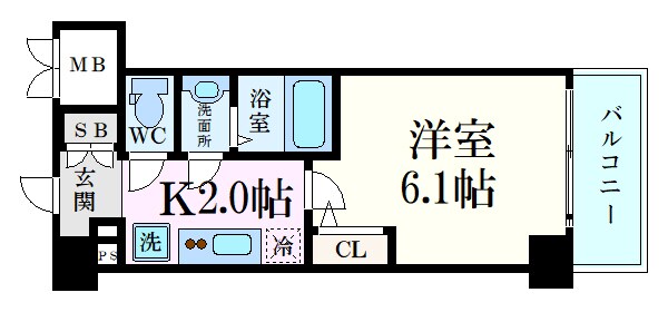 エムブイインプ新大阪の物件間取画像