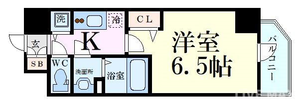 プレサンス北浜パレスの物件間取画像