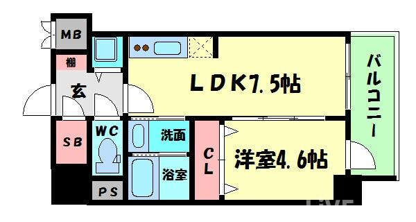 BLAU本町東（旧BPRレジデンス本町東）の物件間取画像
