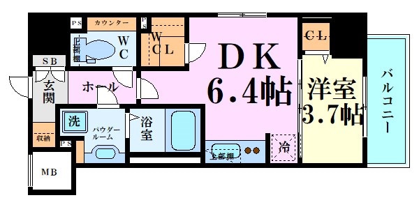 ジオエント新町の物件間取画像