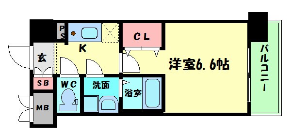 レジュールアッシュ九条の物件間取画像