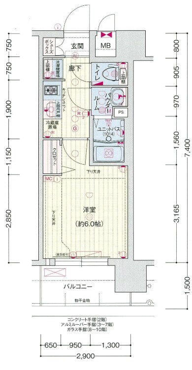 ララプレイス玉造パルクの物件間取画像