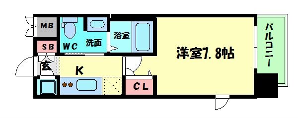 レジュールアッシュ南堀江の物件間取画像