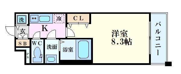 セオリー大阪リバークロスの物件間取画像