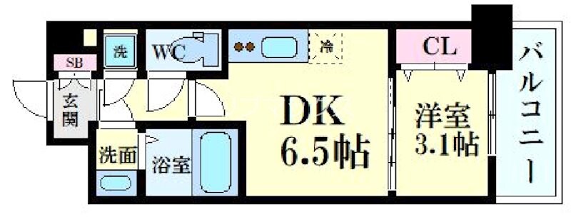 アドバンス江坂ラシュレの物件間取画像