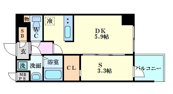 南森町駅 徒歩3分 2階の物件間取画像