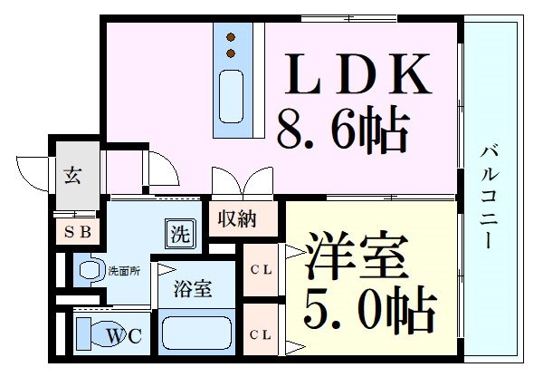 新大阪駅 徒歩9分 9階の物件間取画像