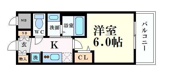 エステムコート中之島GATEⅡの物件間取画像