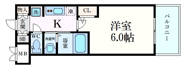 エステムコート難波WEST-SIDE Vアジュールの物件間取画像