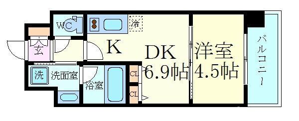 Ｓ-ＲＥＳＩＤＥＮＣＥ淀屋橋の物件間取画像