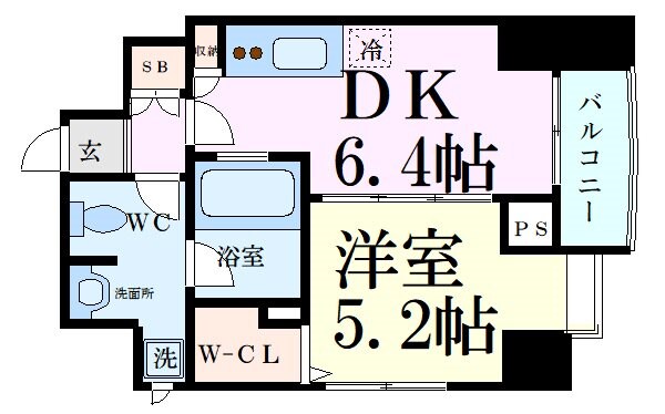 南森町駅 徒歩5分 7階の物件間取画像