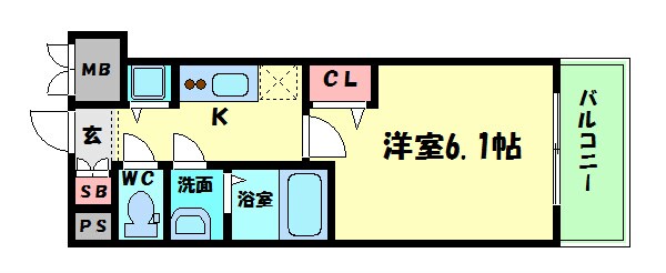 プレサンス京町堀ノースの物件間取画像