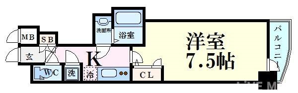 アドバンス心斎橋ラシュレⅡの物件間取画像