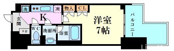 ルネフラッツ谷町四丁目の物件間取画像