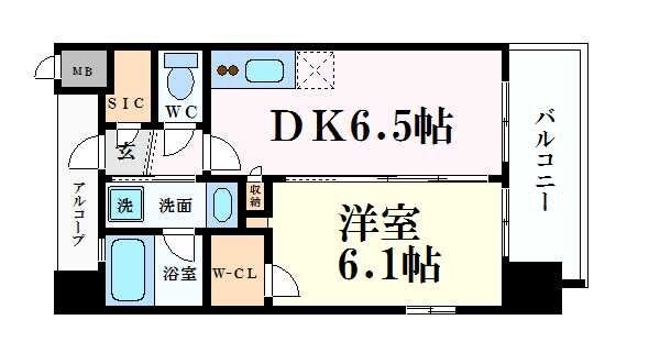 エステムコート中之島GATEⅡの物件間取画像