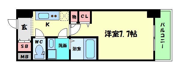 エスリード難波ＷＥＳTの物件間取画像