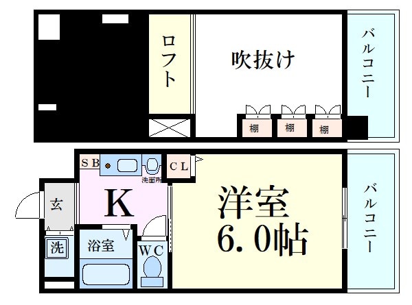 エステムコート梅田東アクアパレスの物件間取画像