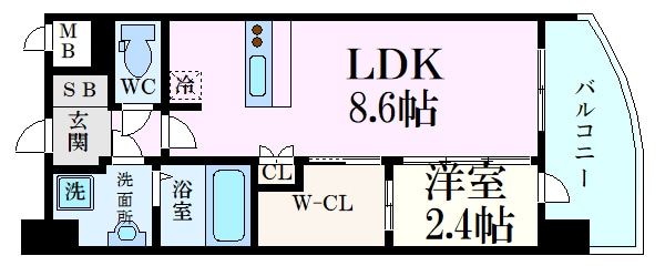 セレニテ阿波座ミラクの物件間取画像