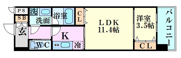 フレンシアノイエ江坂の物件間取画像