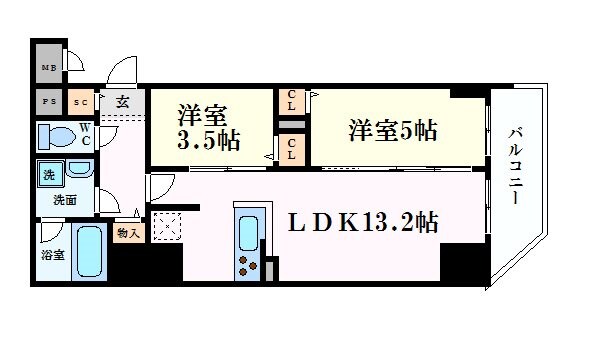 プレサンス阿波座駅前の物件間取画像