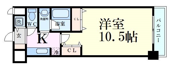 カスタリアタワー肥後橋の物件間取画像