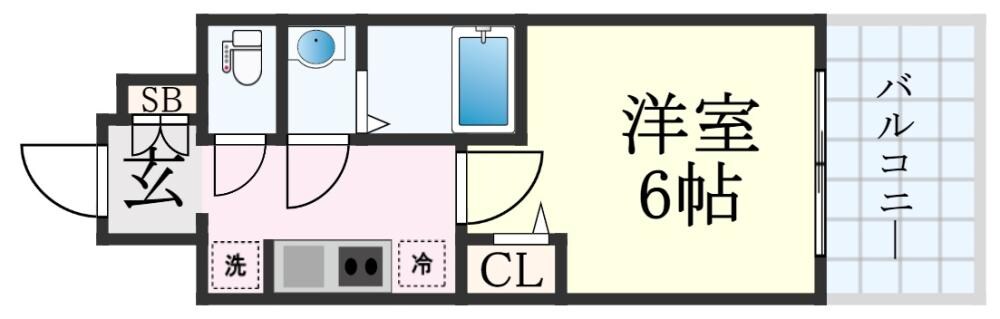 西代駅 徒歩9分 6階の物件間取画像