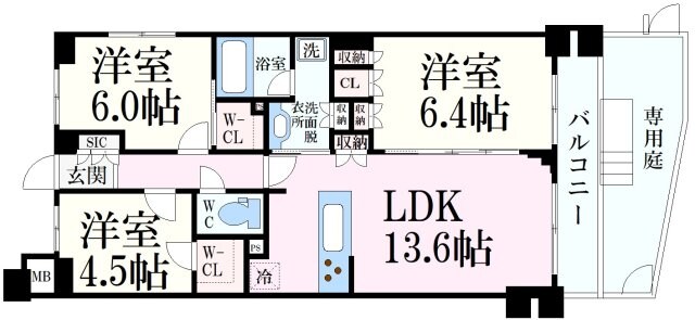 ミレーネ神戸住吉本町の物件間取画像