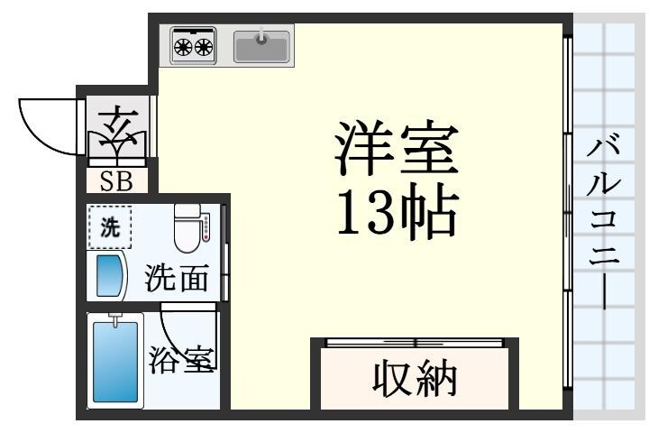 湊川公園駅 徒歩5分 4階の物件間取画像