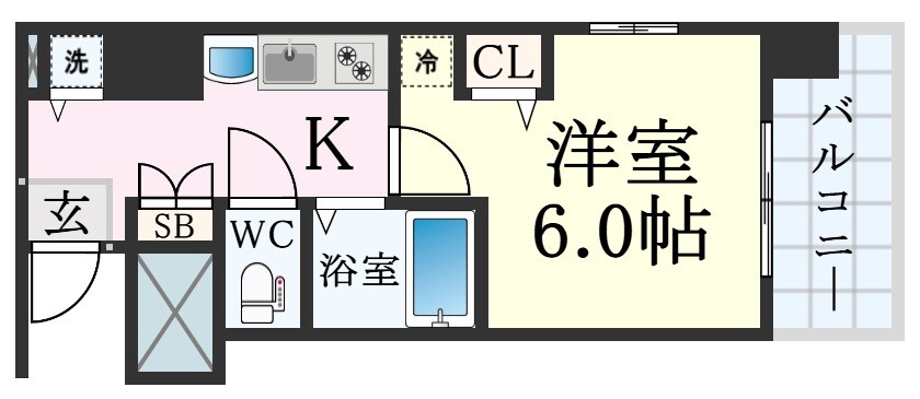プレサンス三宮東アルバーナの物件間取画像