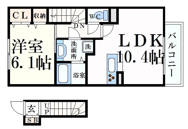 岩屋駅 徒歩5分 2階の物件間取画像