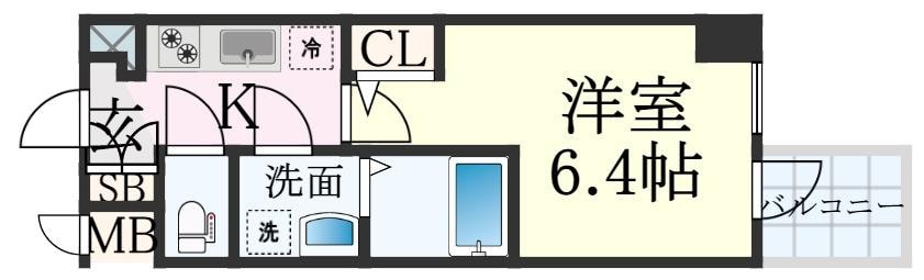 三ノ宮駅 徒歩6分 13階の物件間取画像