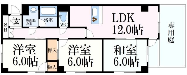 夙川ガーデンハイムⅠの物件間取画像