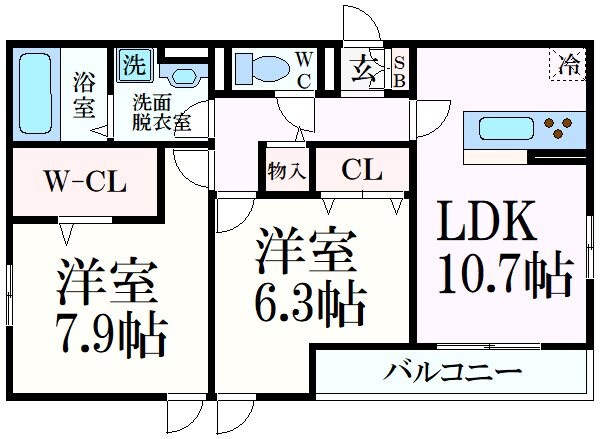 深江駅 徒歩7分 1階の物件間取画像