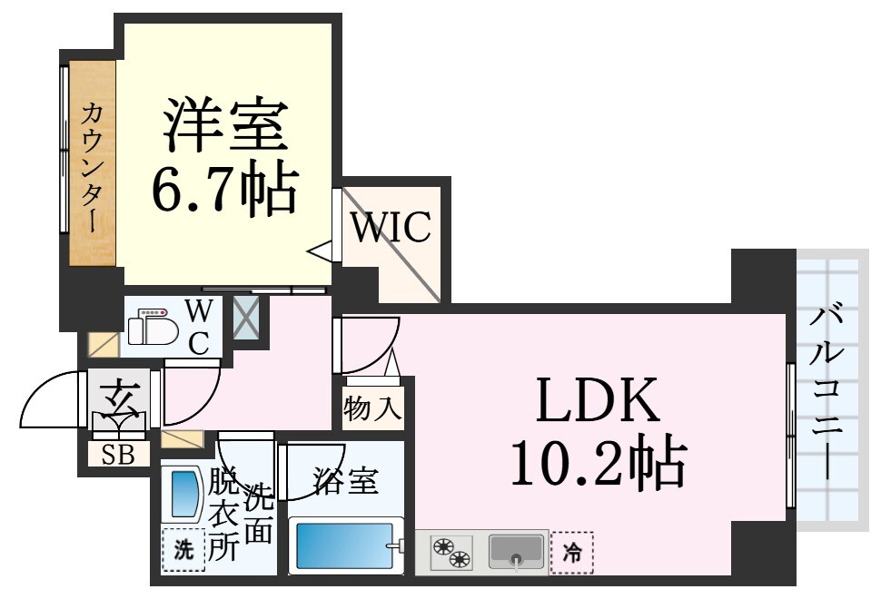 元町駅 徒歩3分 10階の物件間取画像