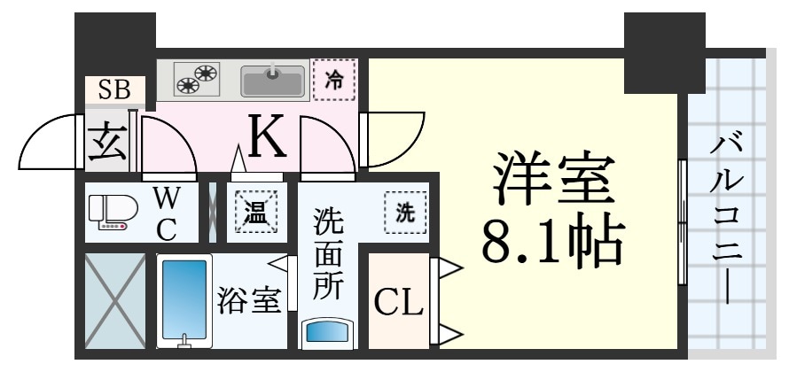 三ノ宮駅 徒歩12分 8階の物件間取画像