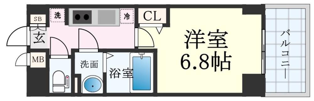 神戸駅 徒歩8分 8階の物件間取画像