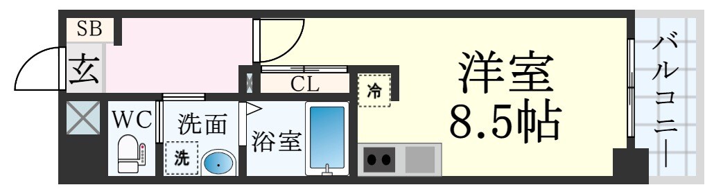 兵庫駅 徒歩3分 7階の物件間取画像