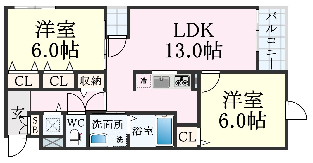 神戸駅 徒歩11分 4階の物件間取画像