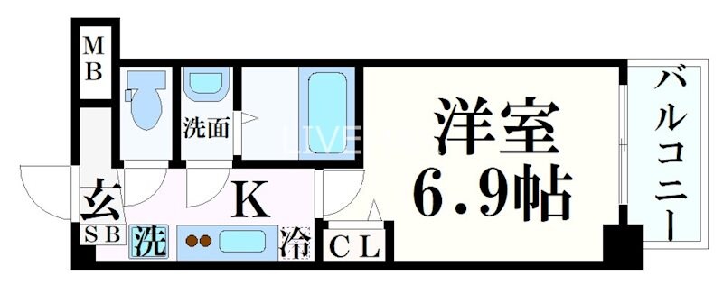 兵庫駅 徒歩6分 9階の物件間取画像